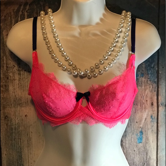 Victoria’s Secret bra orange purple lace NEW 32C - Picture 2 of 5